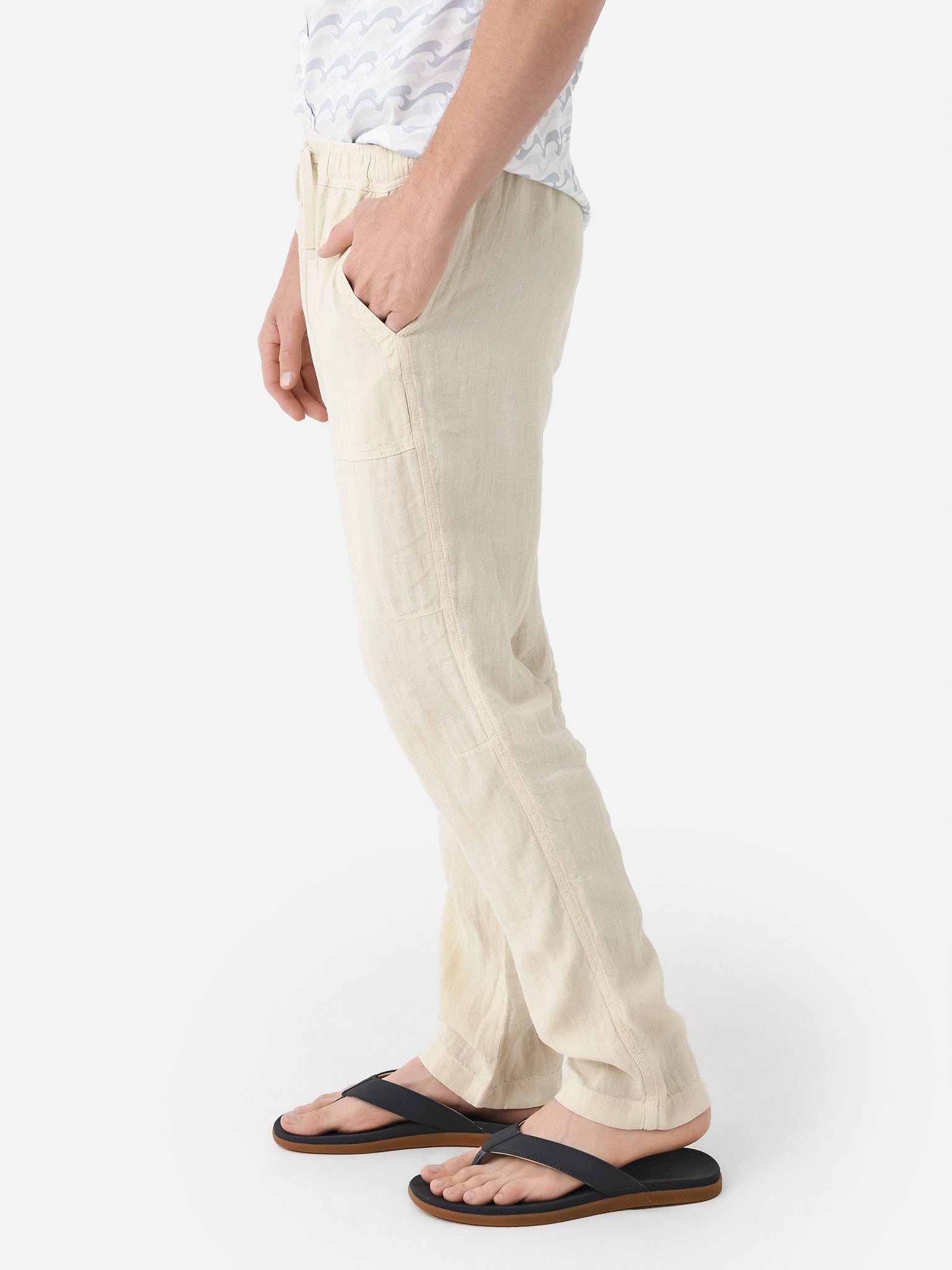 Riviera Linen Pant in Oatmeal | Academy Brand